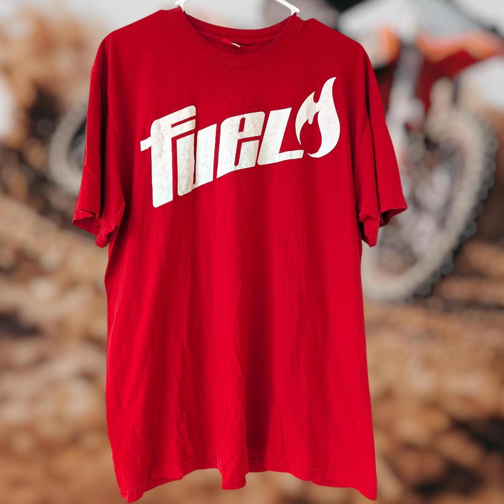 Fuel Clothing y2k vintage 2000s Red Graphic Men's XL Tee surf skate moto racing